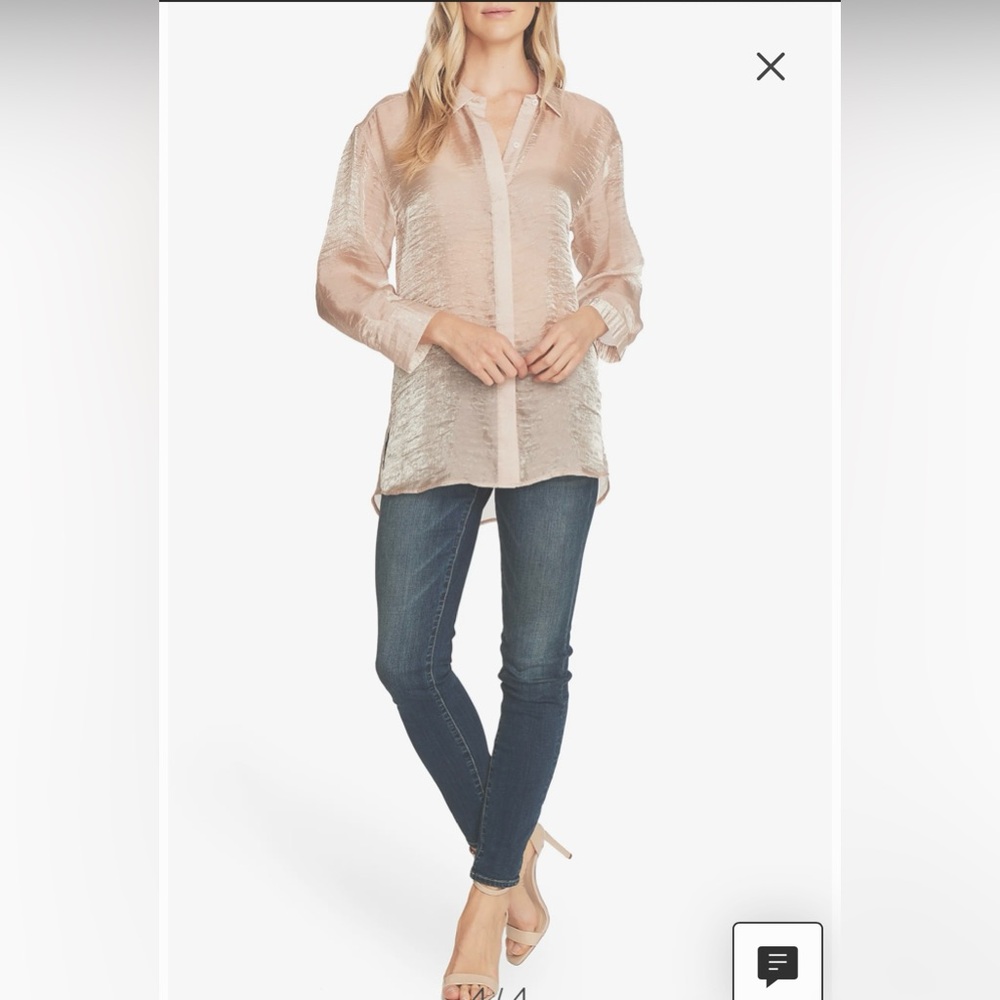 Vince Camuto Gold Organza Shirt - Picture 10 of 10